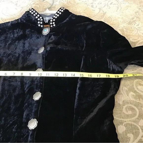 Double D Ranch Black Velvet Long Sleeve Dress - Picture 8 of 14